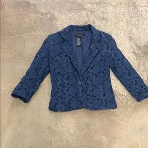 Sandro eyelet Women's Blue Lace Blazer